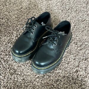 Dr. Martens Black Mules with Chunky Sole